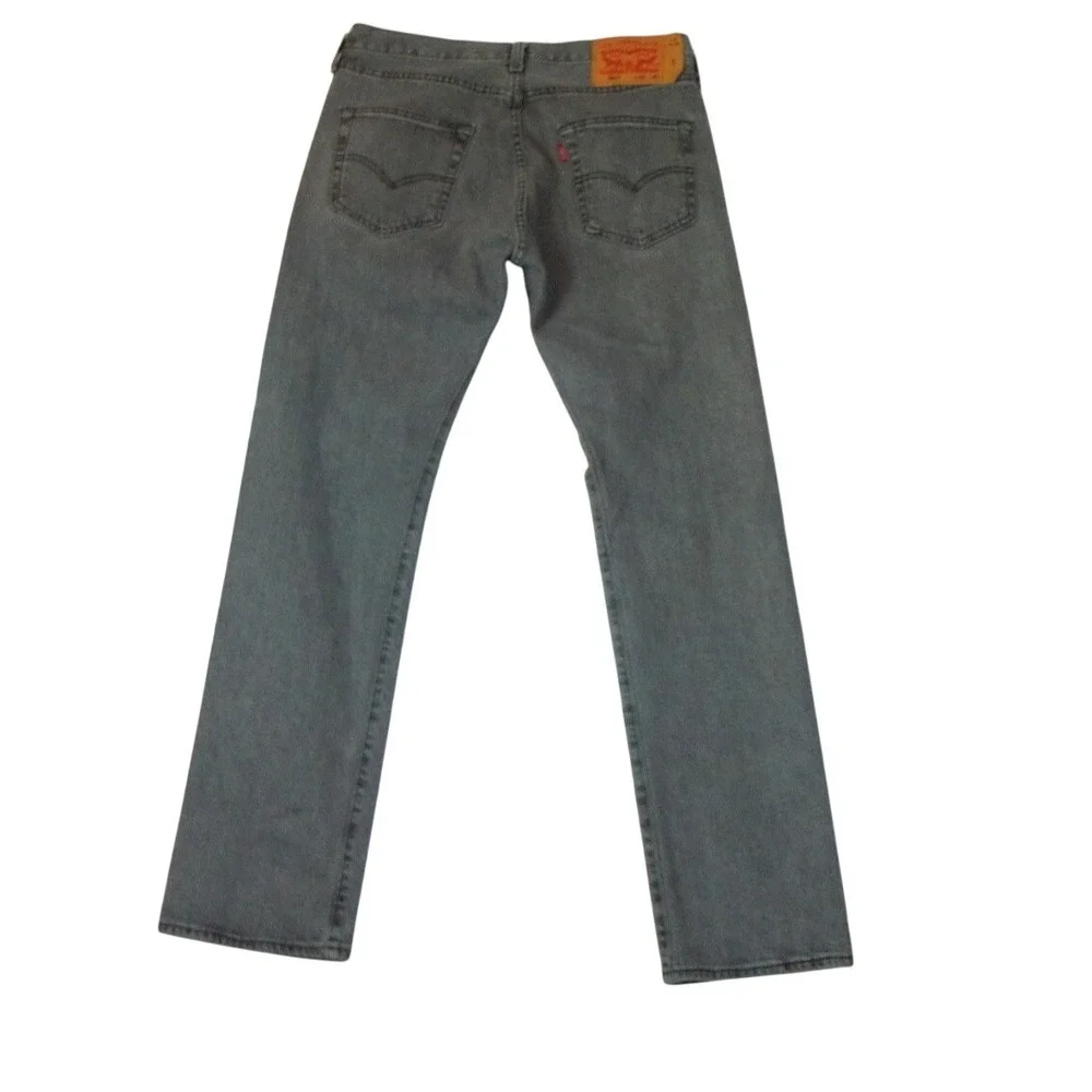 Levis 501 Jeans Mens 30x30 Black Straight Leg Button Fly Denim Waterless Classic